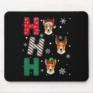 Ho Ho Ho Basenji Dog Lover Matching Christmas Sant Mouse Pad