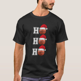 Ho Ho Ho Basketball Santa Hat T Shirt Christmas Gi