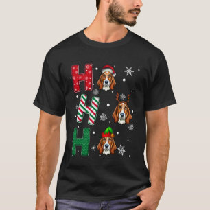 Ho Ho Ho Basset Hound Dog Matching Christmas Santa T-Shirt