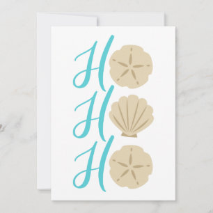 Ho Ho Ho Beach Christmas Sand Dollar and Shell Holiday Card