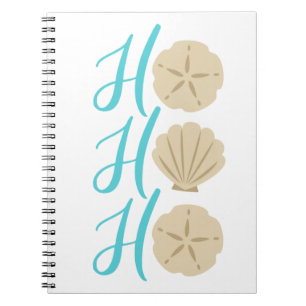 Ho Ho Ho Beach Christmas Sand Dollar and Shell Notebook