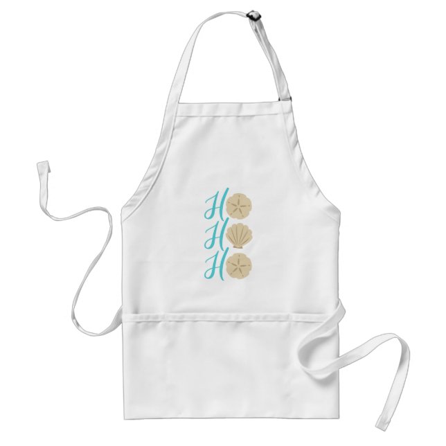 Ho Ho Ho Beach Christmas Sand Dollar and Shell Standard Apron (Front)