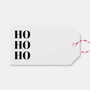 Ho Ho Ho black and white blank cute Christmas Gift Tags