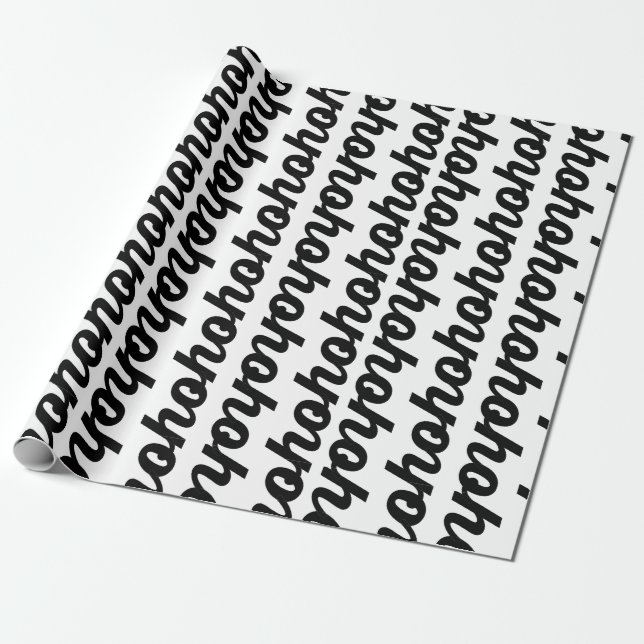 HO HO HO black bold script Wrapping Paper (Unrolled)