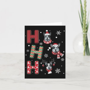Ho Ho Ho Blue Heeler Dog Matching Christmas Santa Card
