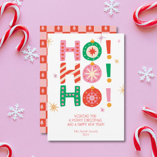 HO! HO! HO! Bright Fun Non-Photo Christmas Card