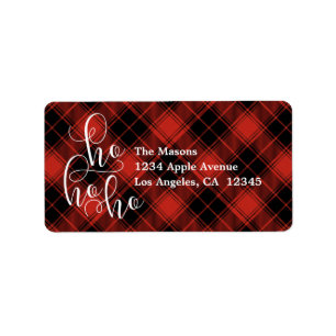 Ho Ho Ho Buffalo Plaid Label