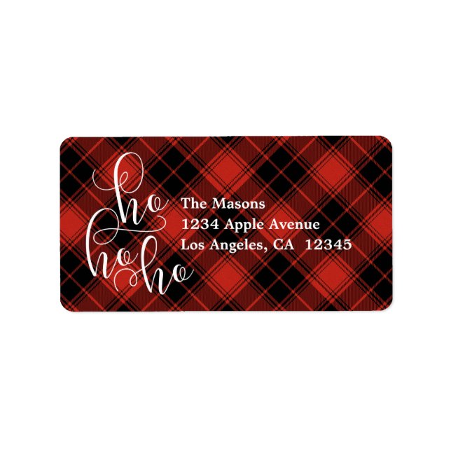 Ho Ho Ho Buffalo Plaid Label (Front)