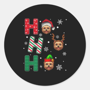 Ho Ho Ho Cairn Terrier Dog Lover Christmas Santa E Classic Round Sticker