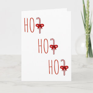HO HO HO Candy Cane Holiday Card