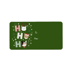 Ho Ho Ho Cats Merry Christmas Label