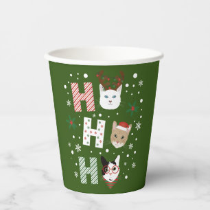 Ho Ho Ho Cats Merry Christmas Paper Cups