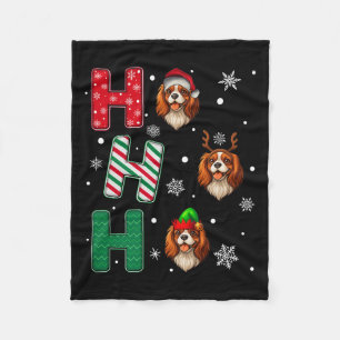 Ho Ho Ho Cavalier King Charles Spaniel Dog Santa E Fleece Blanket