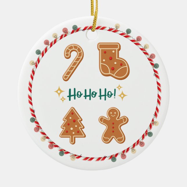 Ho Ho ho Ceramic Ornament (Front)