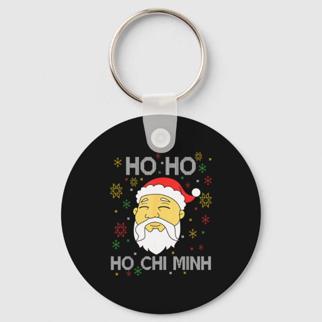 Ho Ho Ho Chi Minh Asian Vietnamese Santa Claus Chr Key Ring (Front)