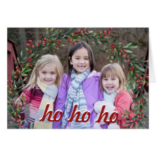 Ho Ho Ho - Child's Photo - Merry Christmas Card