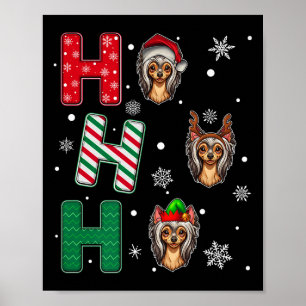 Ho Ho Ho Chinese Crested Dog Lover Christmas Santa Poster