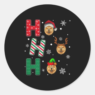 Ho Ho Ho Chow Chow Dog Lover Matching Christmas El Classic Round Sticker
