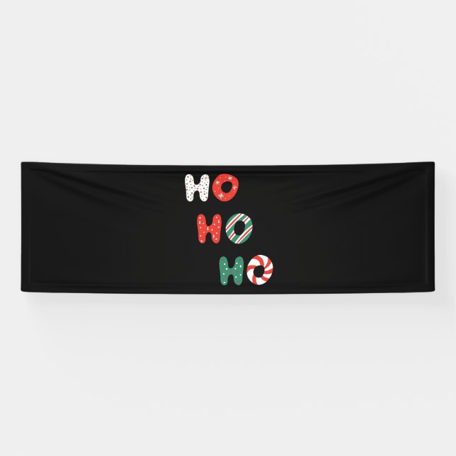 Ho Ho Ho Christmas 2.5x8 Vinyl Banner (Horizontal)
