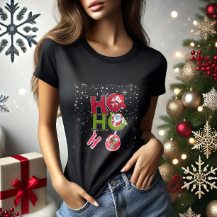 HO HO HO Christmas black funny T-Shirt