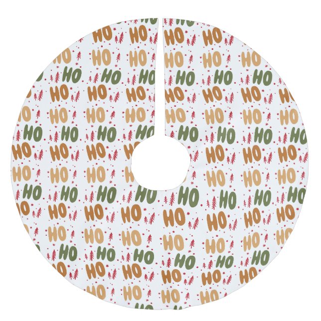Ho Ho Ho christmas Brushed Polyester Tree Skirt (Front)