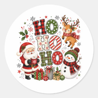 Ho Ho Ho Christmas Classic Round Sticker