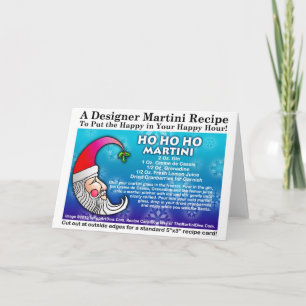 HO HO HO CHRISTMAS COCKTAIL RECIPE CARD