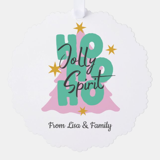 Ho Ho Ho Christmas custom Ornament Card (Front)