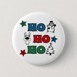 Ho-Ho-Ho Christmas design 6 Cm Round Badge