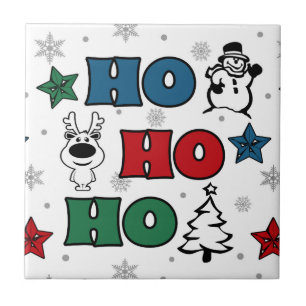 Ho-Ho-Ho Christmas design Ceramic Tile