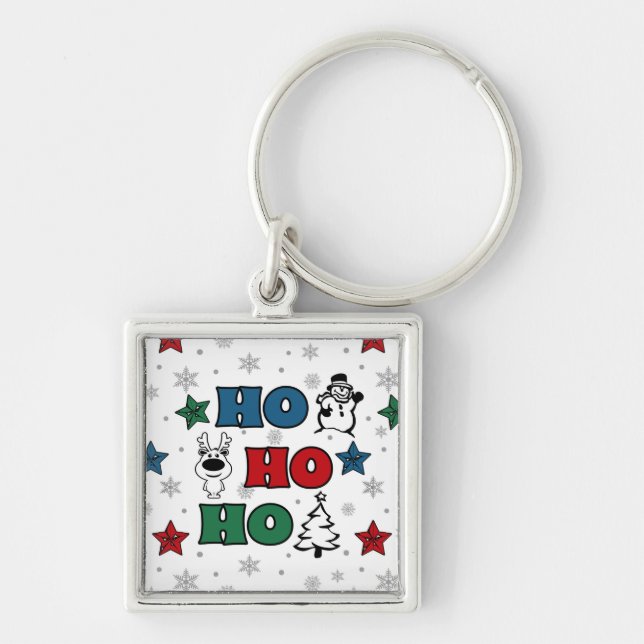 Ho-Ho-Ho Christmas design Key Ring (Front)