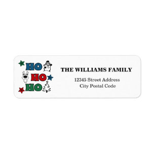 Ho-Ho-Ho Christmas design Return Address Label