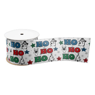 Ho-Ho-Ho Christmas design Satin Ribbon