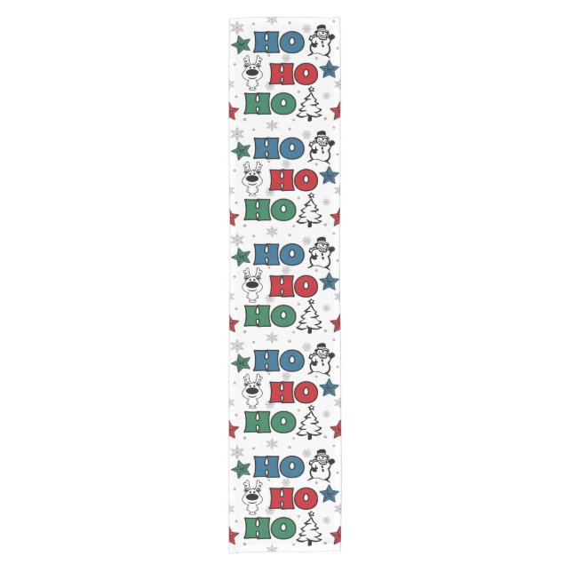 Ho-Ho-Ho Christmas design Short Table Runner (Front)