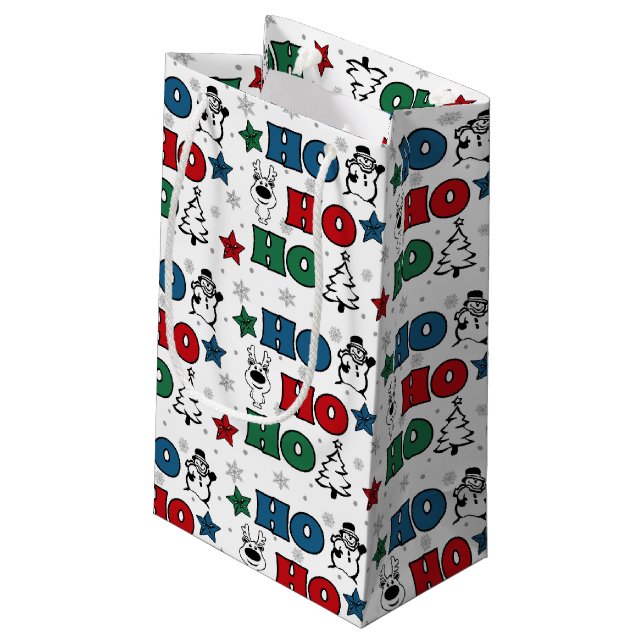 Ho-Ho-Ho Christmas design Small Gift Bag (Back Angled)