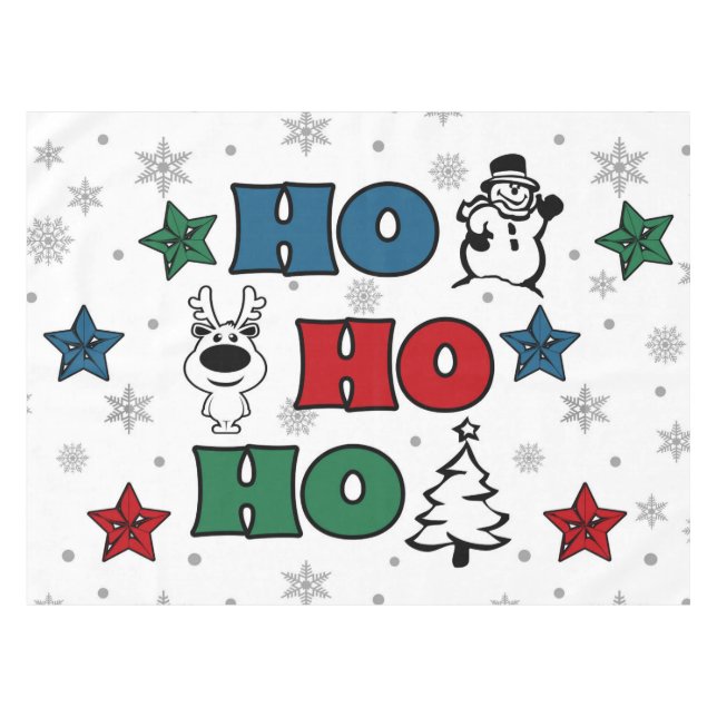 Ho-Ho-Ho Christmas design Tablecloth (Front (Horizontal))
