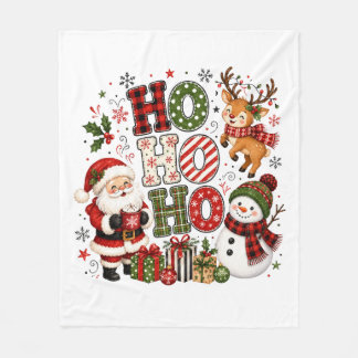 Ho Ho Ho Christmas Fleece Blanket