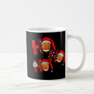 Ho Ho Ho Christmas Football Ball Santa Hat Fun Spo Coffee Mug