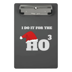 Ho Ho Ho Christmas Funny Text Holiday Gift Mini Clipboard