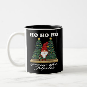 Ho Ho Ho Christmas Gnome Pour The Merlot Two-Tone Coffee Mug