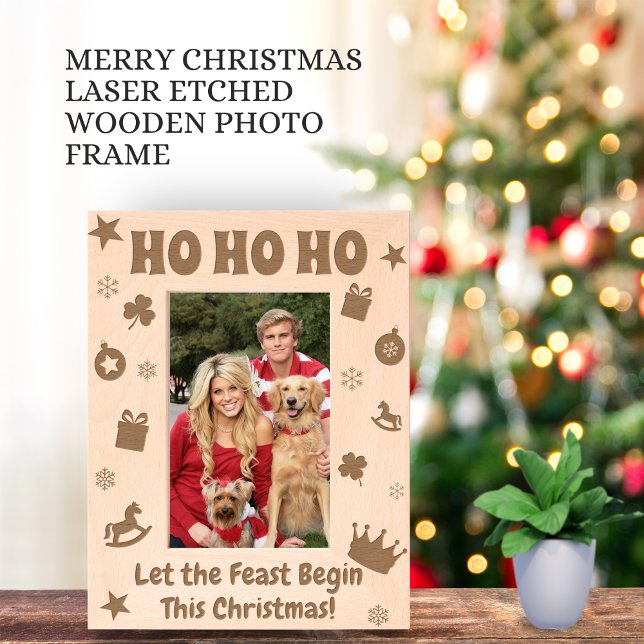 HO HO HO Christmas Greetings Personalised Gift Etched Frames (Creator Uploaded)