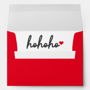 Ho Ho Ho Christmas Heart Modern Minimalist Envelope