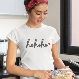 Ho Ho Ho   Christmas Heart Modern Minimalist T-Shirt