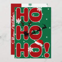 Ho Ho Ho Christmas Holiday Card 