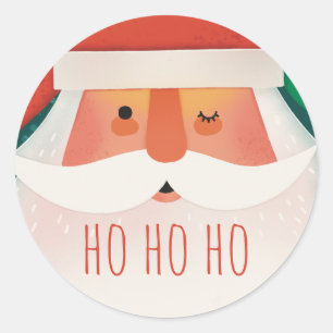 Ho Ho Ho. Christmas holiday funny Santa Claus Classic Round Sticker