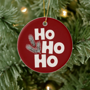 Ho Ho Ho Christmas Holiday Gifts Seasonal Ceramic Ornament