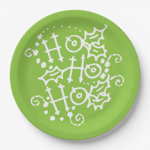 Ho Ho Ho Christmas Holiday Paper Plates