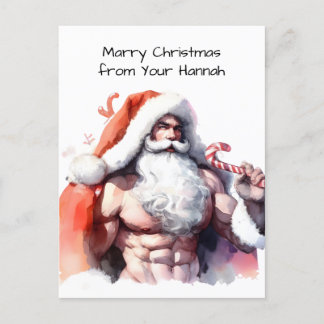 HO HO HO Christmas Holiday Postcard
