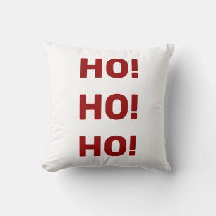 Ho! Ho! Ho! Christmas Holiday Red Text Cushion