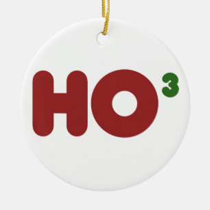 Ho ho ho christmas humour ceramic ornament